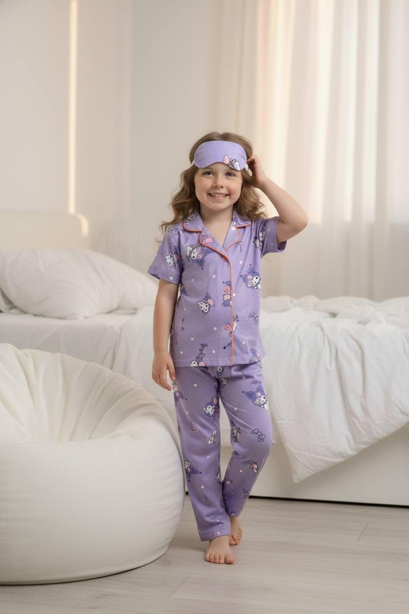 Kuromi Desenli Düğmeli pijama