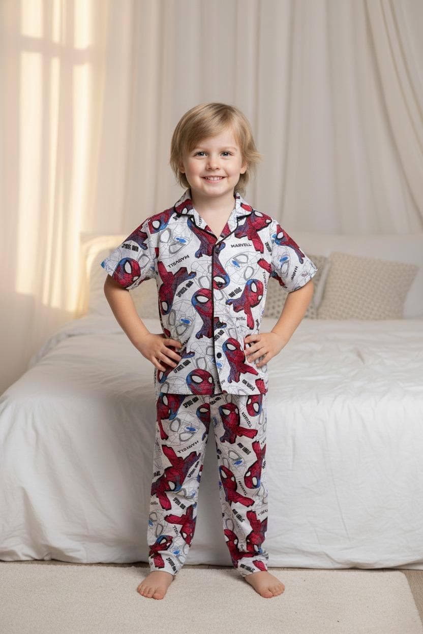 Spiderman Düğmeli Pijama