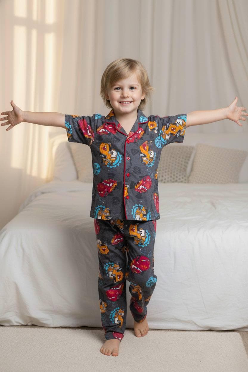 Mc Queen Düğmeli Pijama Takımı