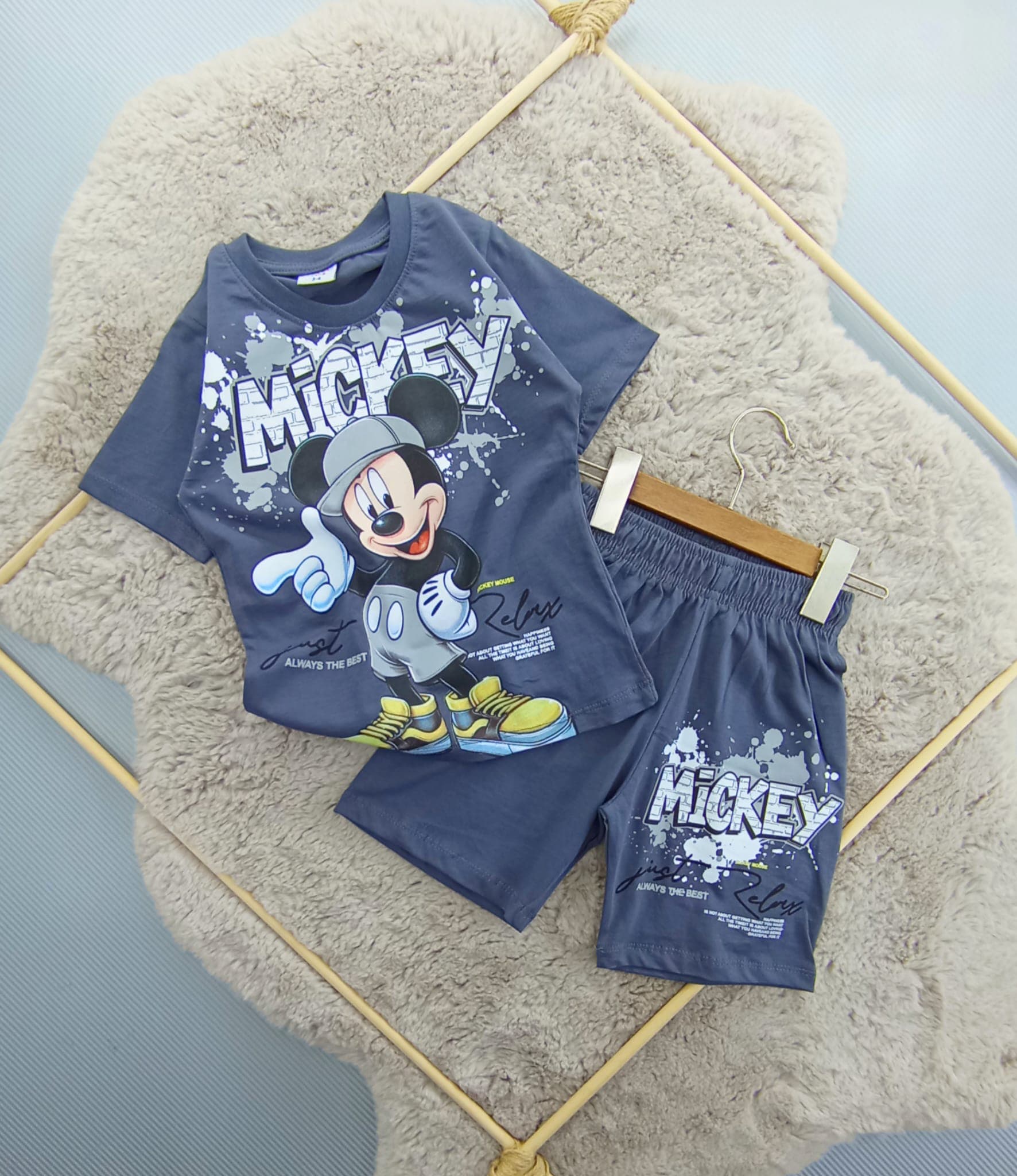 SRND Mickey Desenli  Takım Füme