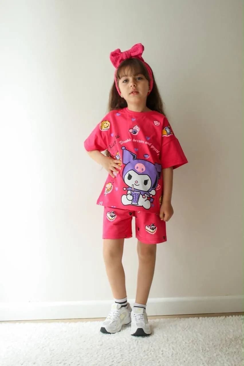 Kuromi baskılı takım