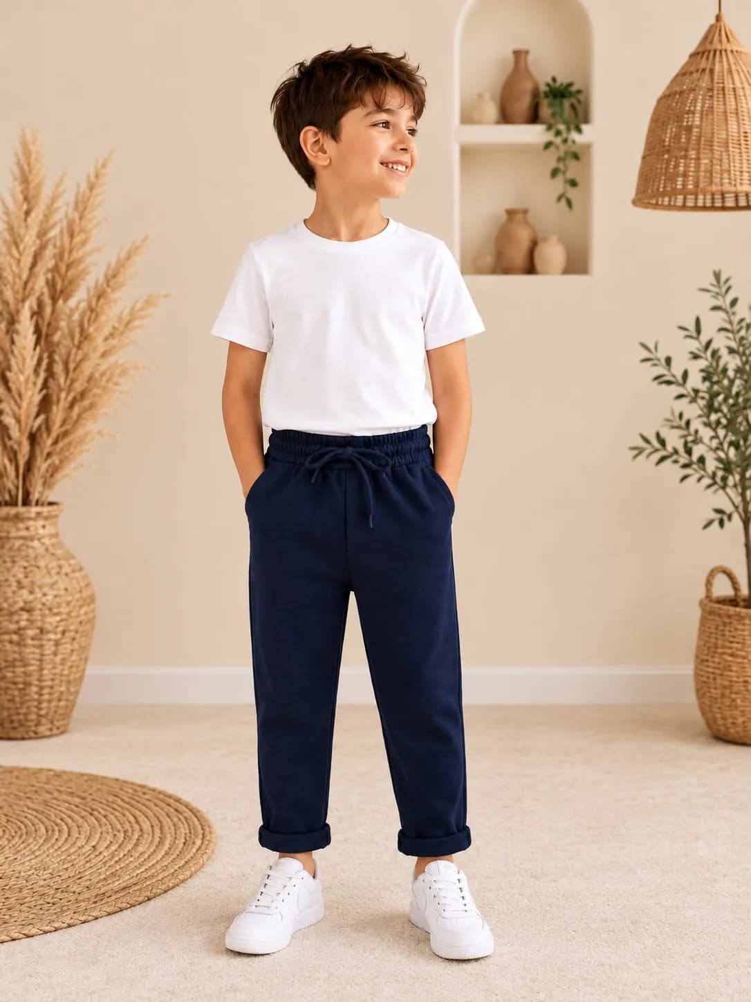 Jagger beli lastikli pantolon Lacivert