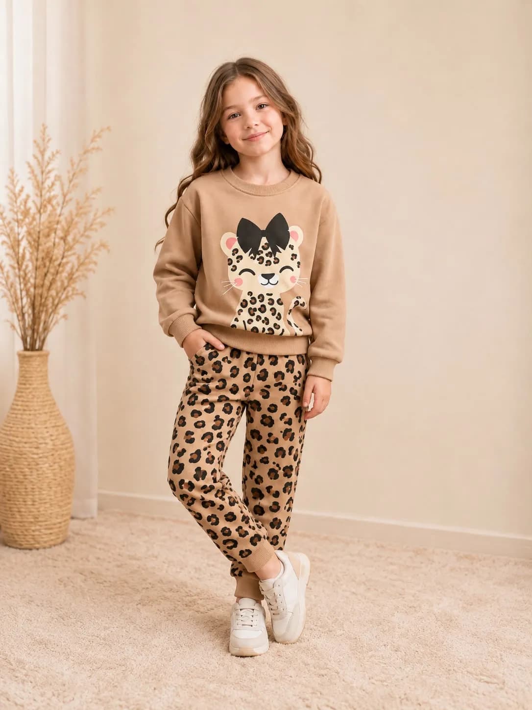 Cat leopar Desenli mevsimlik Takim